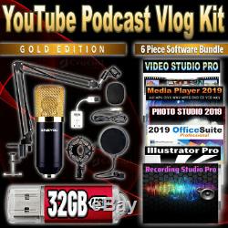 Youtube Podcast Vlog Business Kit Pro Gold Edition Logiciel Et Diffusion Bundle