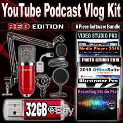 Youtube Video Podcast Vlog Business Kit Pro Youtube MIC Filtre Pop Stand